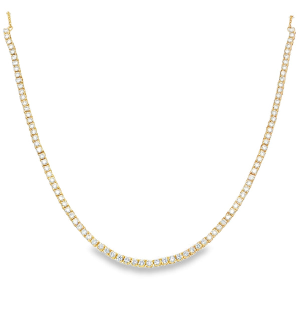 14KT YELLOW GOLD DIAMOND BEZEL SET NECKLACE