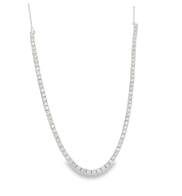 14KT WHITE GOLD DIAMOND BEZEL SET NECKLACE