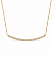 14KT GOLD DIAMOND CURVED BAR NECKLACE