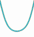 14KT YELLOW GOLD TURQUOISE TENNIS NECKLACE