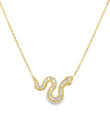 18KT GOLD DIAMOND AND STONE SNAKE NECKLACE