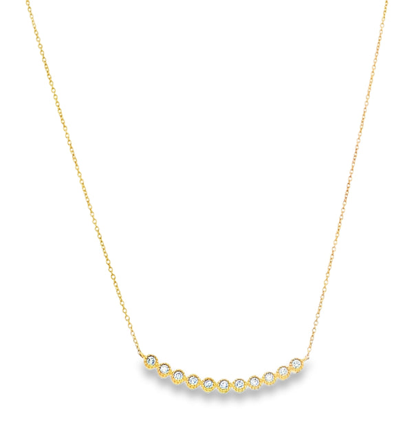 14KT GOLD DIAMOND BAR CHAIN NECKLACE