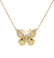 14KT YELLOW GOLD BUTTERFLY DIAMOND NECKLACE