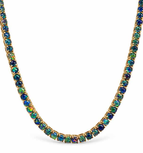 14KT YELLOW GOLD OPAL NECKLACE