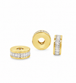 14KT GOLD DIAMOND BAGUETTE RONDELLES