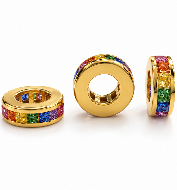 14KT GOLD MULTI SAPPHIRE RONDELLES 8.25 MM