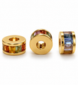 14KT YELLOW GOLD MULTI SAPPHIRE RONDELLES 8 MM