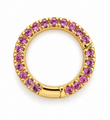 14KT YELLOW GOLD PINK SAPPHIRE ROUND LOCK