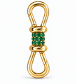 14KT YELLOW GOLD EMERALD PUSH LOCK