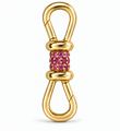 14KT YELLOW GOLD PINK SAPPHIRE PUSH LOCK