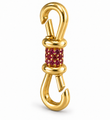 14KT YELLOW GOLD RUBY PUSH LOCK