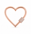 14KT ROSE GOLD HEART SHAPE DIAMOND LOCK