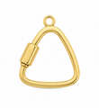 14KT YELLOW GOLD TRIANGLE CARABINER CONNECTOR LOCK