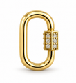 14KT GOLD DIAMONDS CARABINER LOCK PENDANT