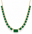 14KT YELLOW GOLD EMERALD NECKLACE
