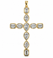 14KT GOLD MULTI-SHAPE DIAMOND CROSS PENDANT