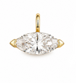 14KT GOLD 2-PRONG DIAMOND PENDANT