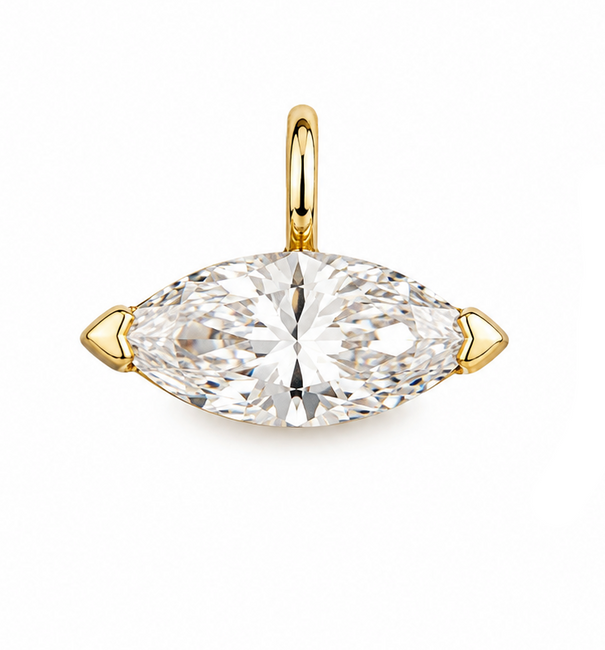14KT GOLD 2-PRONG DIAMOND PENDANT