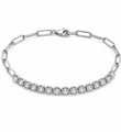 14KT WHITE GOLD DIAMOND TENNIS BRACELET WITH PAPERCLIP