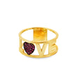 18KT GOLD RUBY LOVE RING