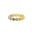 14KT YELLOW GOLD MULTI SAPPHIRE RING