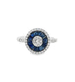 14KT WHITE GOLD BLUE SAPPHIRE AND DIAMONDS RING