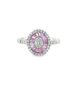 14KT WHITE GOLD PINK SAPPHIRE AND DIAMONDS RING