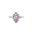 14KT WHITE GOLD PINK SAPPHIRE AND DIAMONDS MARQUISE RING