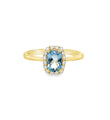 14KT GOLD AQUAMARINE AND DIAMONDS RING