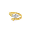 14KT YELLOW GOLD DIAMOND SERPENT OPEN BYPASS RING