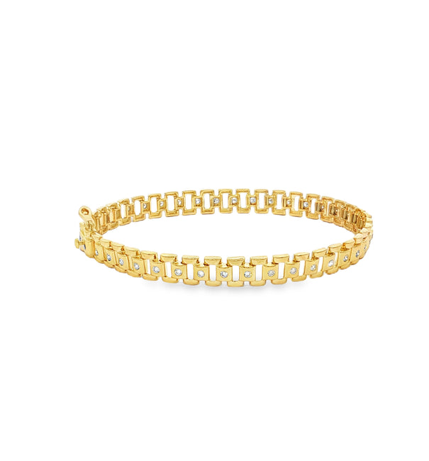 14KT YELLOW GOLD DIAMOND BRACELET