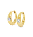 14KT YELLOW GOLD DIAMOND HOOP EARRINGS