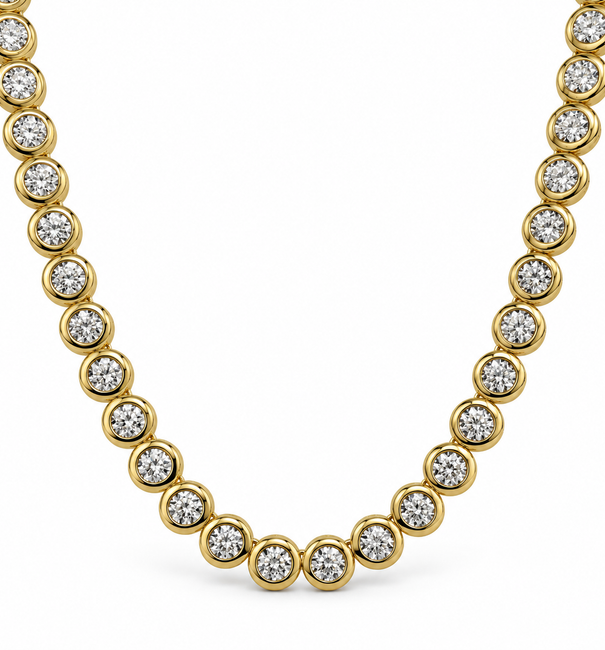 14KT GOLD DIAMOND BEZEL TENNIS NECKLACE