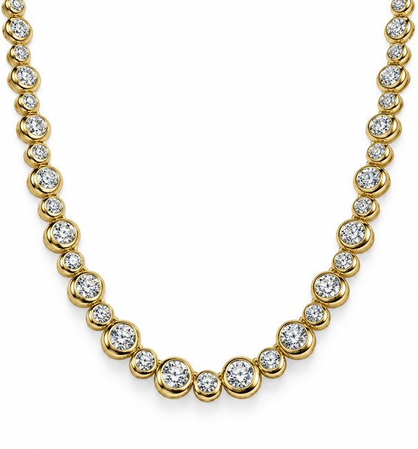 14KT GOLD DIAMOND BEZEL TENNIS NECKLACE