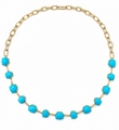 14KT GOLD TURQUOISE DIAMOND NECKLACE