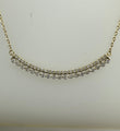 14KT GOLD DOUBLE ROW DIAMOND CURVED BAR NECKLACE