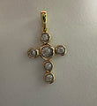 14KT GOLD DIAMOND BEZEL CROSS PENDANT