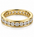 14KT YELLOW GOLD DIAMOND CHANNEL SET ETERNITY BAND RING