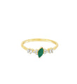 14KT GOLD EMERALD AND DIAMONDS RING