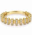 14KT YELLOW GOLD DIAMOND BAR HALF ETERNITY BAND RING