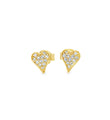 14KT GOLD DIAMOND HEART EARRING STUDS