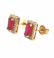 14KT YELLOW GOLD RUBY AND DIAMONDS EARRING