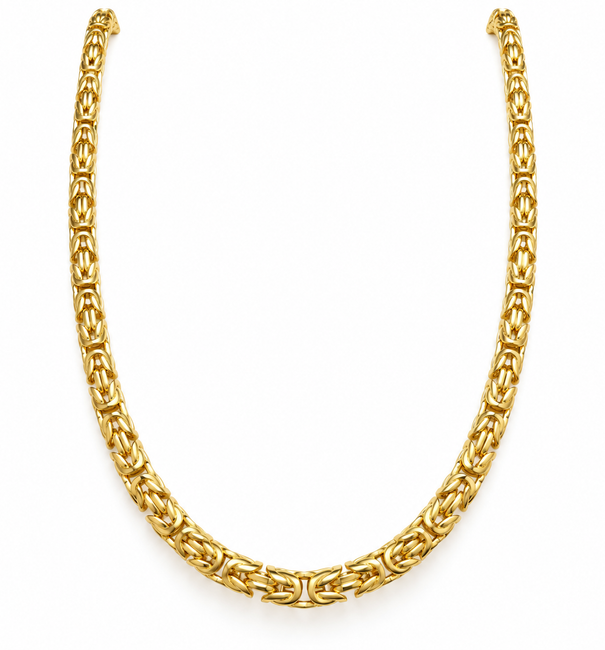 14KT YELLOW GOLD BYZANTINE NECKLACE
