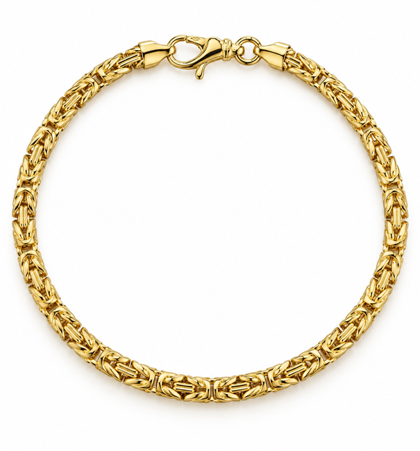 14KT YELLOW GOLD BYZANTINE BRACELET