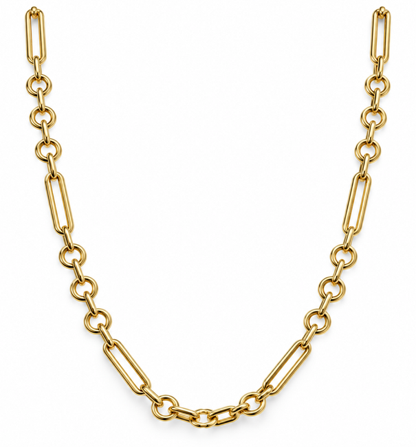 14KT YELLOW GOLD PAPERCLIP NECKLACE