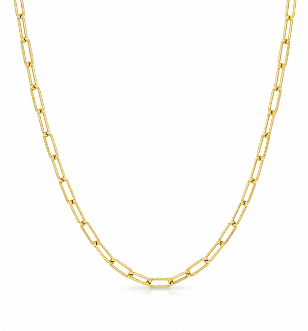 14KT GOLD PAPERCLIP NECKLACE