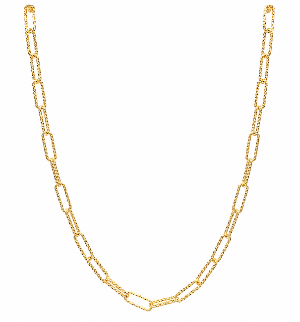 14KT GOLD DIAMOND CUT LINK NECKLACE