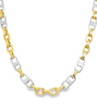 14KT TWO TONE DIAMOND CUT GOLD NECKLACE