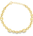 14KT GOLD MARINER BRACELET WITH PUFF DIAMOND CUT MARINER 7.5