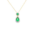 14KT YELLOW GOLD PENDANT WITH DIAMONDS AND EMERALD